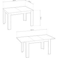 Mesa de Comedor Extensible Diseño Rectangular Danna Acabado en Blanco Artik y Roble Canadian - details 2