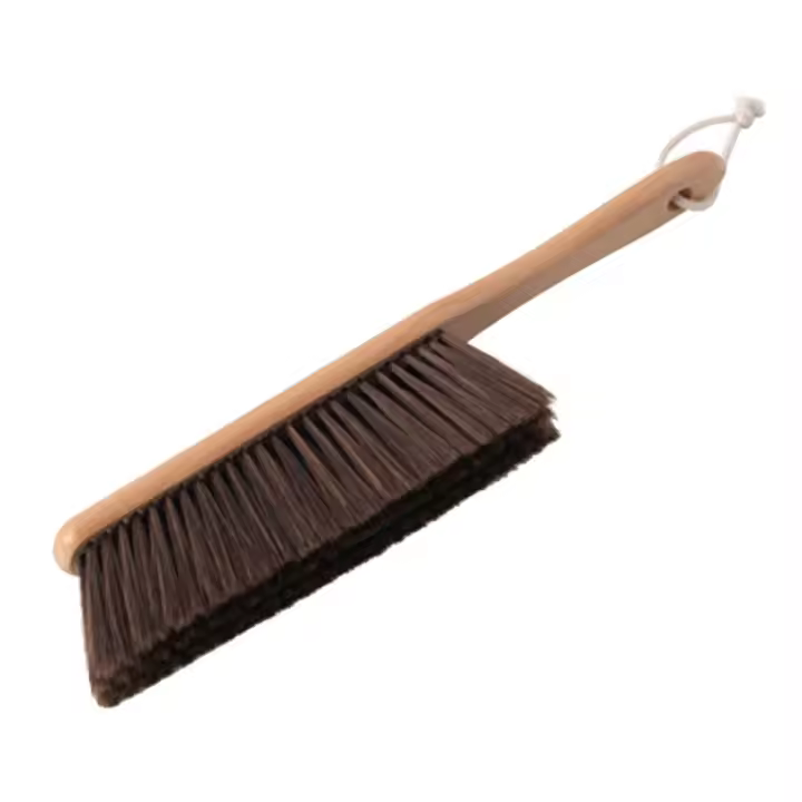 Cepillo de cerdas suaves antiestáticas para cama de madera, mango largo, barredora de alfombras con mango de madera - 1