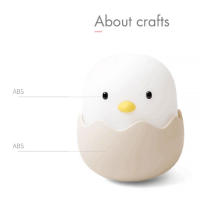 Sensor táctil de huevo de pollo de silicona, luz LED nocturna para niños y bebés, carga USB, lámpara de noche de ambiente romántico - details 12