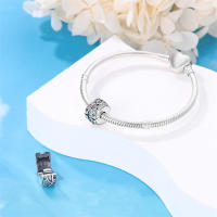 Encanto de Hebilla de Seguridad en Color Plata Esterlina S925 100% Real para Mujeres Joyería Fina de Cumpleaños Ajuste a Pulsera Original de 3mm Material Natalicio: Piedra ZIRCON - details 13