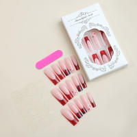 Uñas largas a presión para niña, patrón de arañas de araña de Halloween, uñas artificiales para entrenamiento de manicura de uñas - details 1