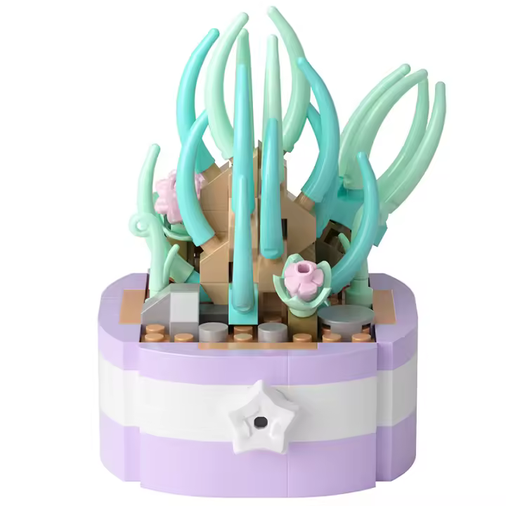 Micro particle building block simulation succulent small potted plant bouquet ornaments for children's assembled building block - 1