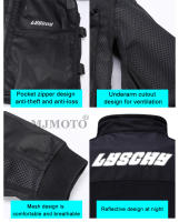 LYSCHY-Chaqueta protectora de verano para motocicleta para hombre, chaqueta de motociclista de malla transpirable para mujer, Moto, Motocross, ropa de montar reflectante - details 13