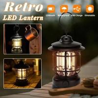 Luz de camping con batería recargable USB, luz de camping vintage, luz LED colgante impermeable para tiendas de campaña, para senderismo y pesca - details 6