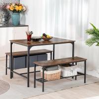 Mesa de Comedor de Estilo Industrial Marco de Acero y Madera 2 L100 cm Ideal para 4 Personas - details 1
