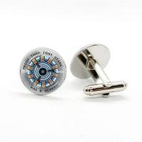 Corazones a prueba de balas de Tony Stark, gemelos de camisa con fotografías de cúpula de cristal de alta calidad, joyería de moda para hombre - details 0