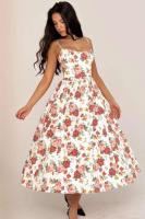 Vestido de Lencio Retro con Estampado de Rosa Vestido de Moda de Vacaciones y Oferta de 2025 - details 9