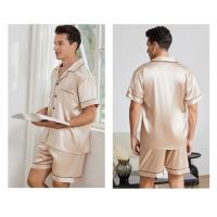 Traje de casa con solapa para hombre en verano, pijama delgado, ropa de casa holgada para hombre y talla grande - details 33