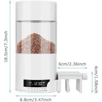 Comedero automático para acuario, alimento para peces, alimentador automático para acuario, capacidad de 500 ml, dispensador automático de alimento para peces para acuario (A) - details 5