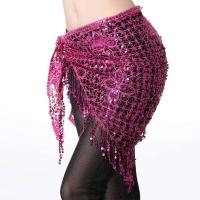 Nuevo pañuelo con nalgas elásticas, borlas largas, lentejuelas triangulares, cinturón de escenario de tercer nivel para danza del vientre, accesorios para chal, - details 2