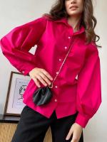 Camisa Para Mujer De Algodón Oversize En Colores Caramelo Con Mangas Largas Estilo Casual Verde Sólido Blusa De Moda 2024 - details 10
