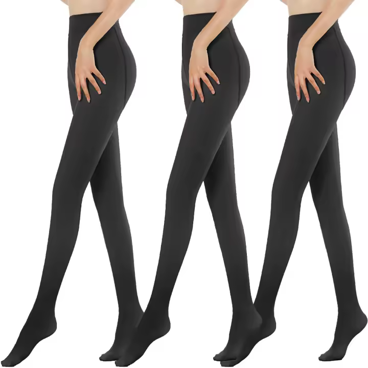 Medias térmicas transparentes para mujer, forro de lana, cálidas, interiores, invierno, 320g - 1