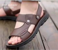 Sandalias de cuero suave de verano para hombre, sandalias antideslizantes informales con punta abierta para exteriores, sandalias deportivas cómodas para playa - details 10