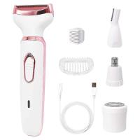 Depiladora de eliminación indolora 4 en 1, recortadora recargable, maquinilla de afeitar corporal para mujer, cara, pierna, axila, Bikini, afeitadora púbica, removedor de vello - details 15