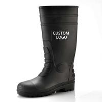 Botas de lluvia Wellington de goma de colores, con punta de acero de seguridad PVC certificado CE impermeable, adecuadas para todas las estaciones - details 7
