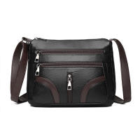 Bandolera simple de cuero de PU para mujer, bolso de mano de gran capacidad, hombro con múltiples bolsillos, bolso informal - details 8