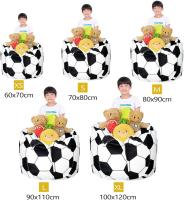 Fundas de puf de fútbol para niños, sin relleno, sillón para adultos, funda de puf, tamaño infantil, almacenamiento grande de animales de peluche - details 3