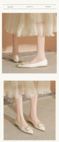 Zapatos planos de mujer estilo francés, 2025, nuevo estilo de hadas, perla, hebilla cuadrada, punta puntiaguda, boca poco profunda, no cansan los pies, zapatos individuales. - details 2