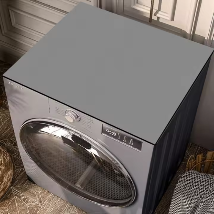 Cubierta rectangular para lavadora, almohadilla de goma con absorción de agua, antipolvo para horno microondas, Color sólido - 1