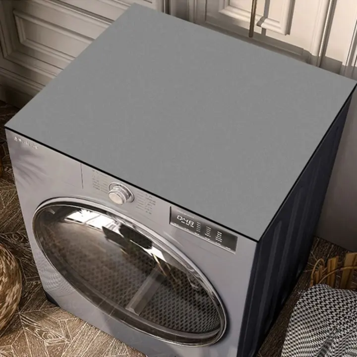 Cubierta rectangular para lavadora, almohadilla de goma con absorción de agua, antipolvo para horno microondas, Color sólido - 1