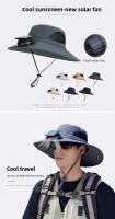 Nuevo gorro de ventilador solar, sombrero de verano para escalar montañas al aire libre, protección solar y sombreado para pesca, aire acondicionado, sombrero de pescador - details 0