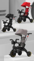 Triciclo para niños de 1 a 6 años, cochecito de bebé ligero con empuje manual, 6,8 KG, Plegable, portátil - details 13