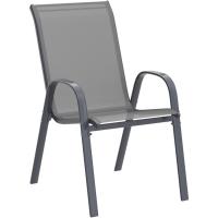 Sillas de Terraza de Metal Reforzado Diseño Elegante en Gris Antracita 4 Piezas - details 4