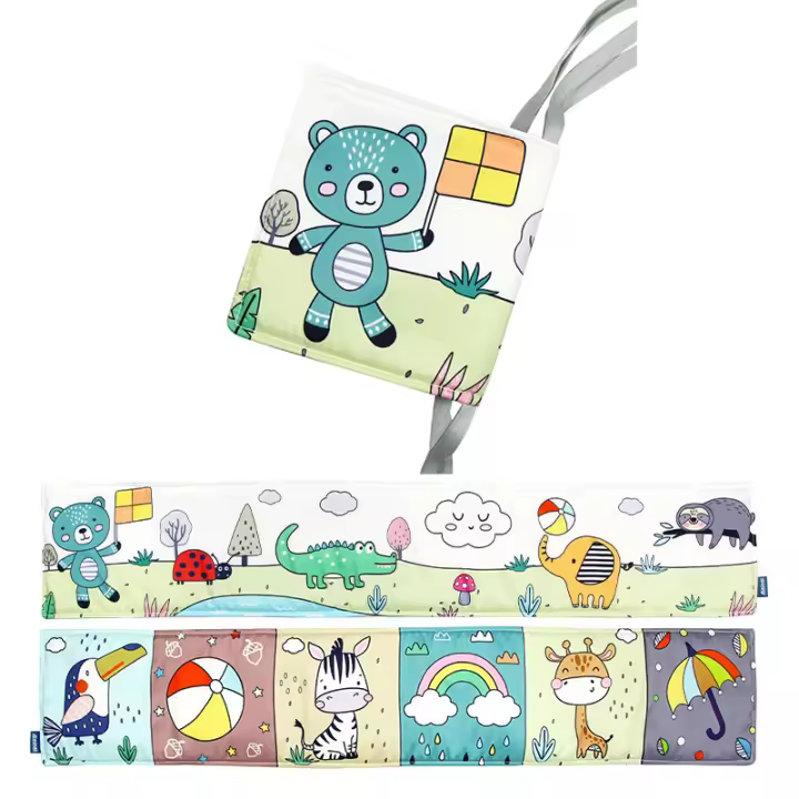 Libro de Actividades Sensoriales para Bebés de Tela Suave Contraste Alto Negro y Blanco Juguetes Educativos para Niños Pequeños - 1