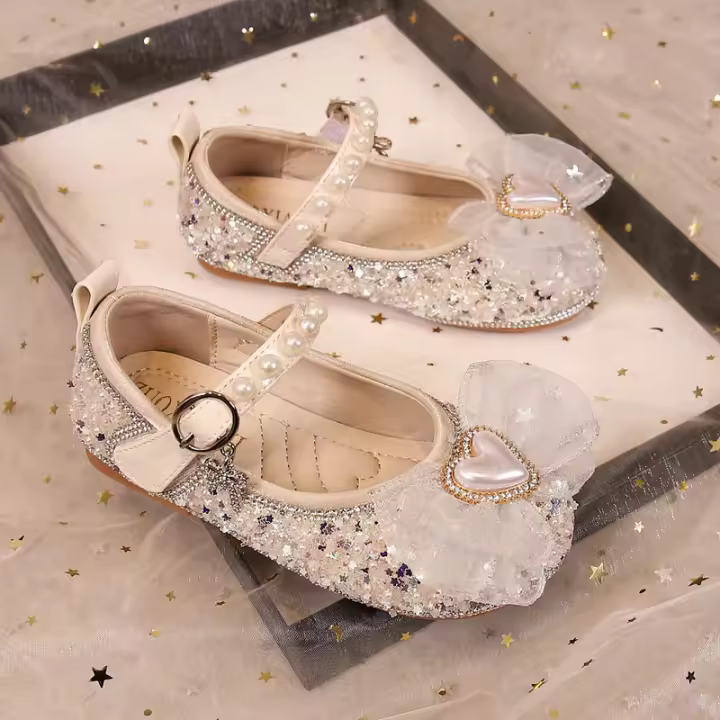 Nuevas flores casuales para niños y niñas, zapatos individuales de suela blanda para bebé perla - 1