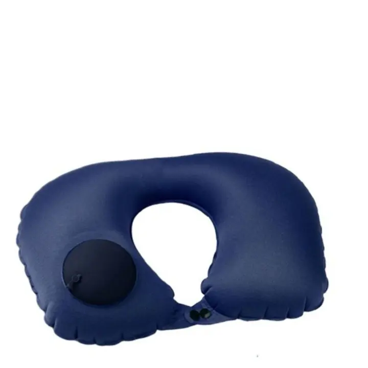 Almohada inflable de aire automática súper ligera, anillo plegable, almohada inflable en forma de U, cojín portátil para el cuello en forma de U para coche - 1