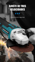 Kamolee-amoladora angular sin escobillas M14, herramientas eléctricas de corte de 4 velocidades, 125MM, 8500RPM, Compatible con batería Makita de 18V - details 5