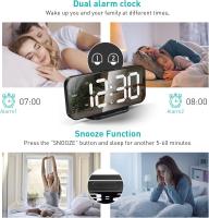 Reloj Despertador Digital Reloj de Espejo LED con Modo de Snooze, Ajuste Automático de Brillo, Forma Moderna para Escritorio - details 2