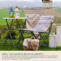 Set 2 Sillas De Exterior, Sillas Plegables, Acero Plástico, Gris Claro, Ahorro De Espacio, para Balcón Camping - Dimensiones AxANxFON: 78 x 37 x 45 cm - Art - details 10