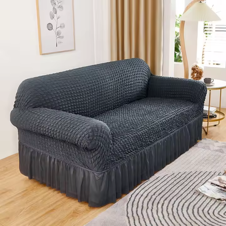 Cubierta de Sofá de Malla Elástica con Borla Universal para Todas las Temporadas, Anti-Suciedad, Estilo Iluminado y Decorativo - 1