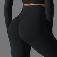 Pantalones deportivos lisos para mujer con elevación, ropa de yoga, leggings de gimnasio, entrenamiento para mujer, leggings sin costuras para mujer - details 5