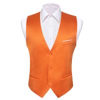 Chaleco de seda para hombre, 30 colores, liso, negro, azul, verde, rojo, Pik Gold Champain, chaleco ajustado de satén morado, Tops para hombre - details 50