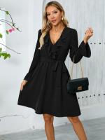 Midi Color sólido Nuevo en Dses para mujeres Elegantes y hermosas Características calientes Kpop Mujer Manga larga Ds con curvas Xxl - details 10