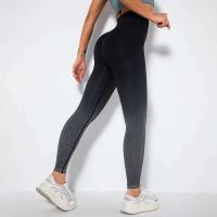 Malla de color degradado sin costuras para mujer, pantalones para correr Fiess con sandalia para realzar la cadera, pantalones de yoga de secado rápido - details 6