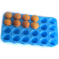 Mini sartén de silicona para pasteles, bandejas y moldes de cocina, utensilios antiadherentes para hornear, herramientas de confitería, 24 tazas - details 0