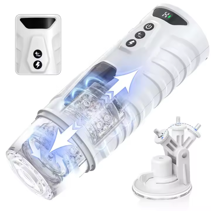 Leten-masturbador automático de rotación telescópica para hombre, masturbación vaginal, copa de mamada, Coño de bolsillo eléctrico, Juguetes sexuales para adultos para hombres - 1