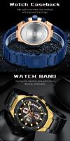 Reloj de cuarzo elegante de negocios de lujo para hombre, reloj de pulsera con banda de acero luminosa resistente al agua, gran regalo para novio/esposo - details 5
