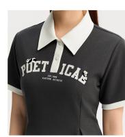 Vestido Polo de Cintura Recortada de Estilo Vintage Semir Moda de Verano 2024 para Mujeres con Estampado de Panda y Letras - details 9