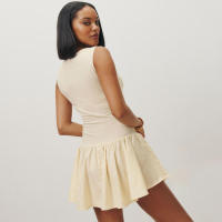 Y24DS283 Ropa de Mujer Vestido de Verano Nuevo Color Sólido Sin Mangas con Parches - details 6