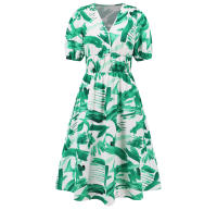 2025 Primavera Vestido de mujer europea y americana Vestido de manga larga estampado con cordones - details 5