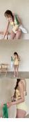 Traje de baño Vintage de una pieza con rejilla amarilla para mujer, traje de baño coreano para mujer, trajes de baño para mujer, ropa de playa para verano, Monokini para nadar 2024 - details 3