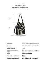 Bolso de mano informal de gran capacidad, de lona a rayas, con un solo hombro oblicuo. - details 10