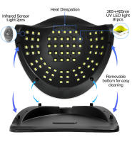 Secador de Gel de UVA Profesional 380W Lámpara LED de 84LEDs con 4 Timeros Automáticos - details 20