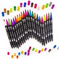 Set de Marcares de Acuarela de 12/24/36/48 Colores Pluma de Pincel Doble Punta y Pluma de Dibujo de Línea Fina Suministros de Arte Escolar - details 5