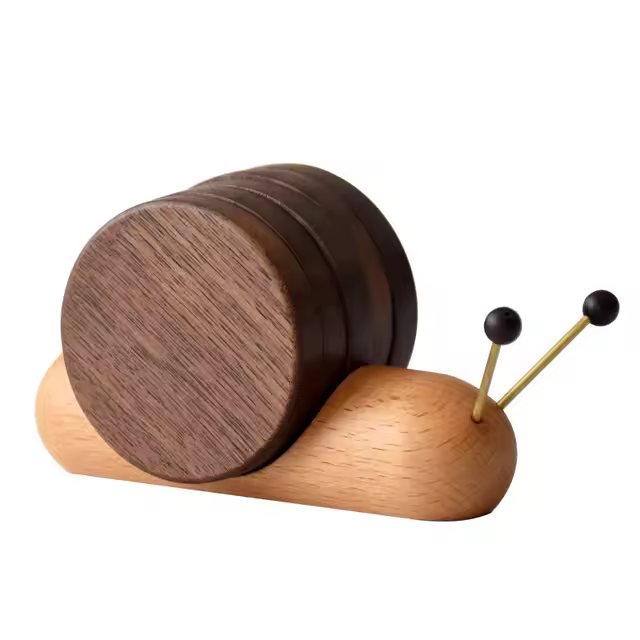 Juego de Placemats de Madera en Forma de Caracol Almohadilla de Aislamiento de Calor Plato de Té - 1