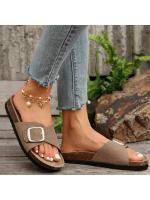 Zapatillas de mujer de moda Con suela gruesa y correa estilo europeo y americano verano 2025 nueva llegada suela de goma - details 2